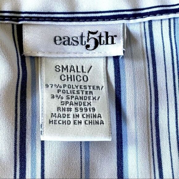 East 5th Striped Button Up Blouse – Size S - Picture 5 of 6